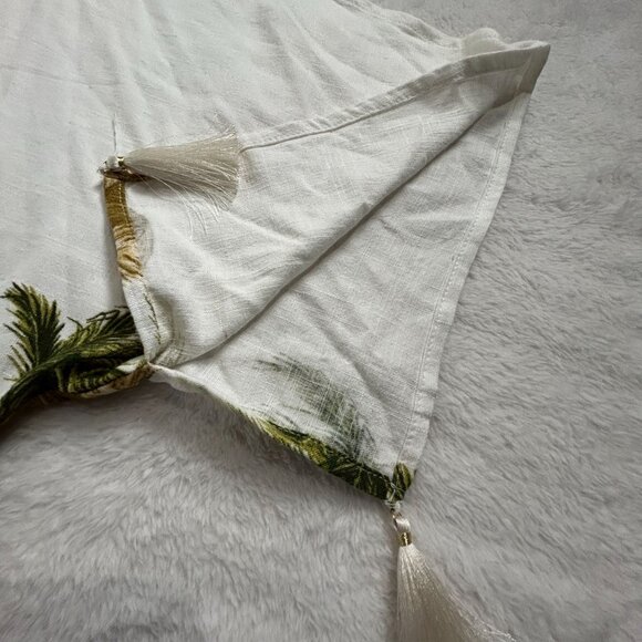 JM Collection Womens Tropic Retreat Palm Print Linen Blend Blouse Top XXL New - Picture 6 of 10